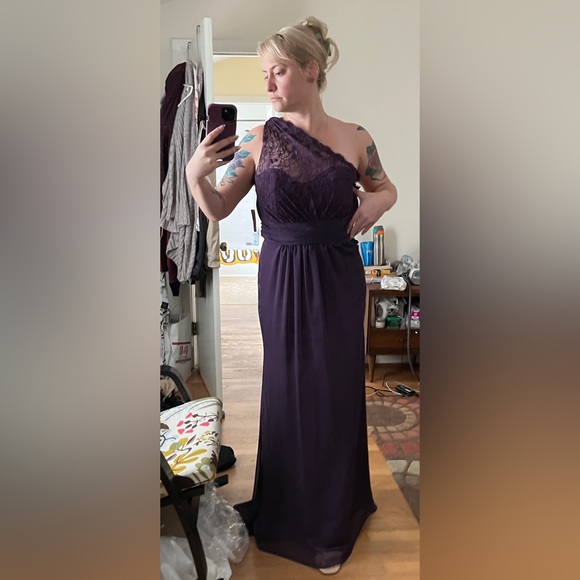 Hayley Paige Occasions Style#5474. Eggplant/Plum. Sz.12 - Picture 2 of 2
